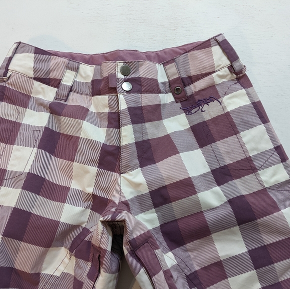 Burton Women's XS Snowboard Pants Mauve Plaid Stow Cargo Pant. - Picture 5 of 12